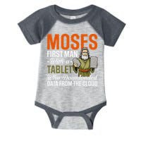 Funny Jewish Passover Moses Tablet Data Cloud Computing Pun Infant Baby Jersey Bodysuit