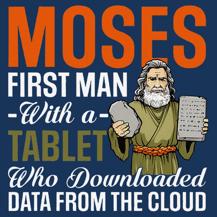 Funny Jewish Passover Moses Tablet Data Cloud Computing Pun Infant Baby Jersey Bodysuit