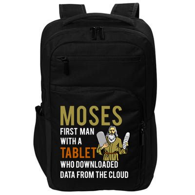 Funny Jewish Passover Moses Tablet Data Cloud Computing Gift Impact Tech Backpack