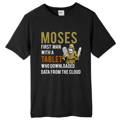 Funny Jewish Passover Moses Tablet Data Cloud Computing Gift Tall Fusion ChromaSoft Performance T-Shirt