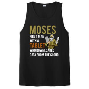 Funny Jewish Passover Moses Tablet Data Cloud Computing Gift PosiCharge Competitor Tank