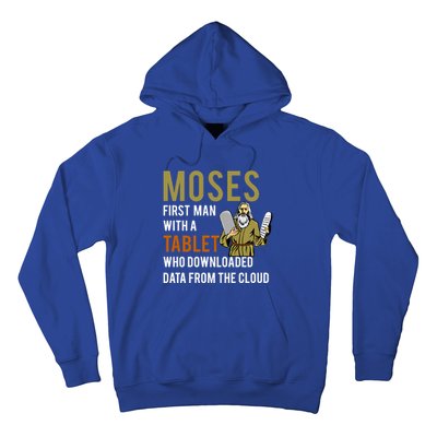 Funny Jewish Passover Moses Tablet Data Cloud Computing Gift Hoodie