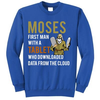 Funny Jewish Passover Moses Tablet Data Cloud Computing Gift Sweatshirt