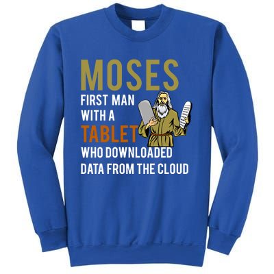 Funny Jewish Passover Moses Tablet Data Cloud Computing Gift Sweatshirt