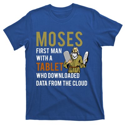 Funny Jewish Passover Moses Tablet Data Cloud Computing Gift T-Shirt