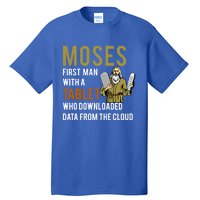 Funny Jewish Passover Moses Tablet Data Cloud Computing Gift Tall T-Shirt