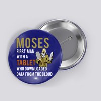 Funny Jewish Passover Moses Tablet Data Cloud Computing Gift Button