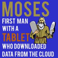 Funny Jewish Passover Moses Tablet Data Cloud Computing Gift 16 in Basic Backpack