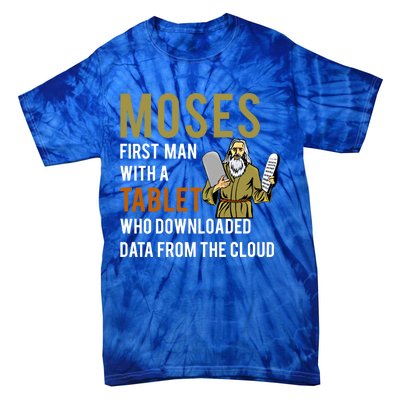 Funny Jewish Passover Moses Tablet Data Cloud Computing Gift Tie-Dye T-Shirt