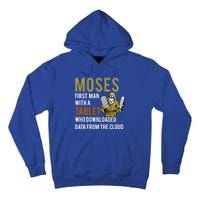 Funny Jewish Passover Moses Tablet Data Cloud Computing Gift Tall Hoodie