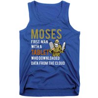 Funny Jewish Passover Moses Tablet Data Cloud Computing Gift Tank Top