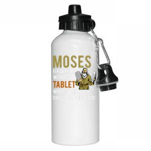 Funny Jewish Passover Moses Tablet Data Cloud Computing Gift Aluminum Water Bottle