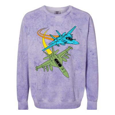 Fighter Jet Plane Future Pilot Aviation Airplanes Aircraft Colorblast Crewneck Sweatshirt