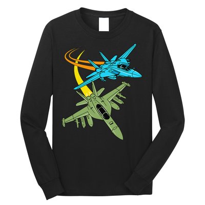 Fighter Jet Plane Future Pilot Aviation Airplanes Aircraft Long Sleeve Shirt