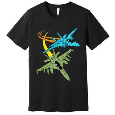 Fighter Jet Plane Future Pilot Aviation Airplanes Aircraft Premium T-Shirt