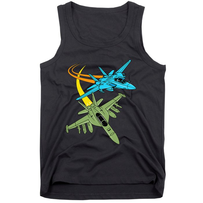 Fighter Jet Plane Future Pilot Aviation Airplanes Aircraft Tank Top