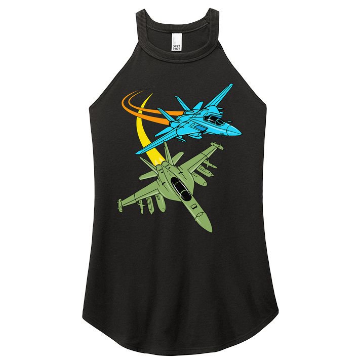 Fighter Jet Plane Future Pilot Aviation Airplanes Aircraft Women's Perfect Tri Rocker Tank