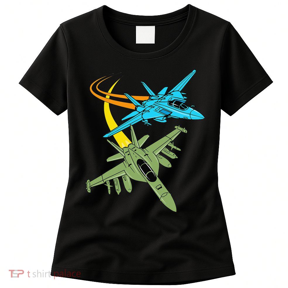 Fighter Jet Plane Future Pilot Aviation Airplanes Aircraft Womens T-Shirt