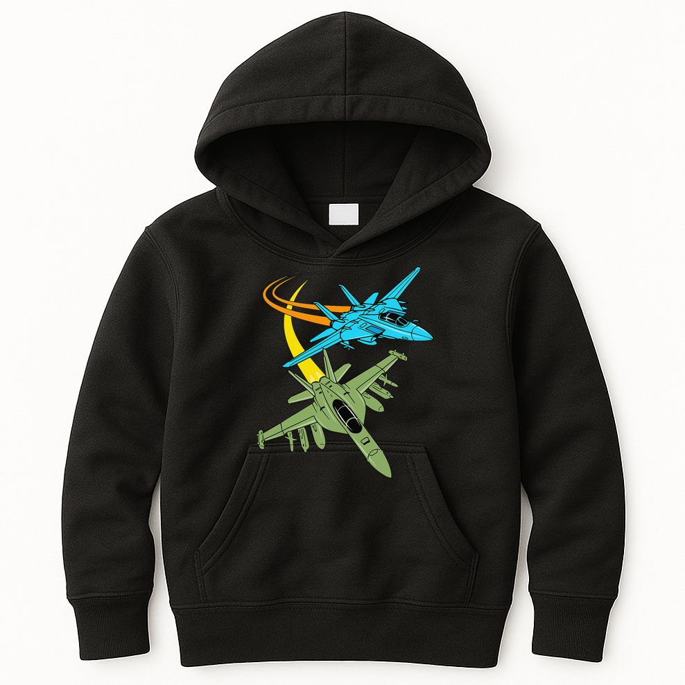 Fighter Jet Plane Future Pilot Aviation Airplanes Aircraft Kids Hoodie