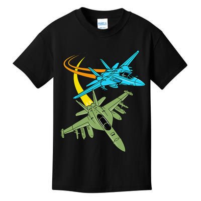 Fighter Jet Plane Future Pilot Aviation Airplanes Aircraft Kids T-Shirt