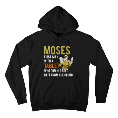 Funny Jewish Passover Moses Tablet Data Cloud Computing Hoodie