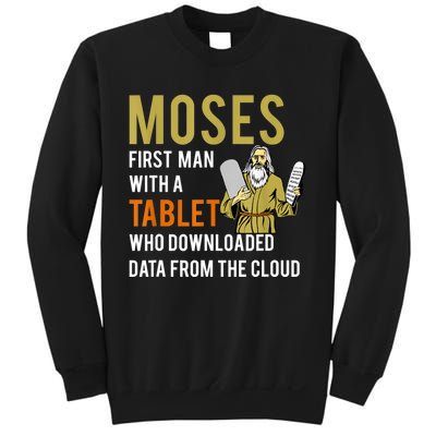 Funny Jewish Passover Moses Tablet Data Cloud Computing Sweatshirt