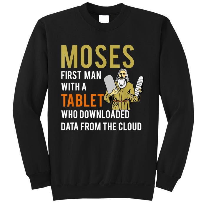 Funny Jewish Passover Moses Tablet Data Cloud Computing Sweatshirt