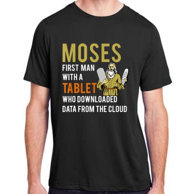 Funny Jewish Passover Moses Tablet Data Cloud Computing Adult ChromaSoft Performance T-Shirt