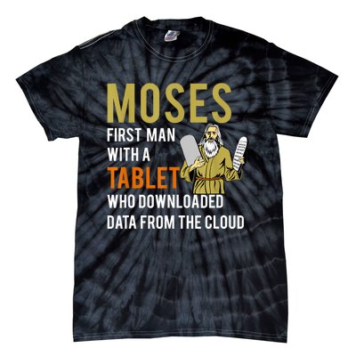 Funny Jewish Passover Moses Tablet Data Cloud Computing Tie-Dye T-Shirt