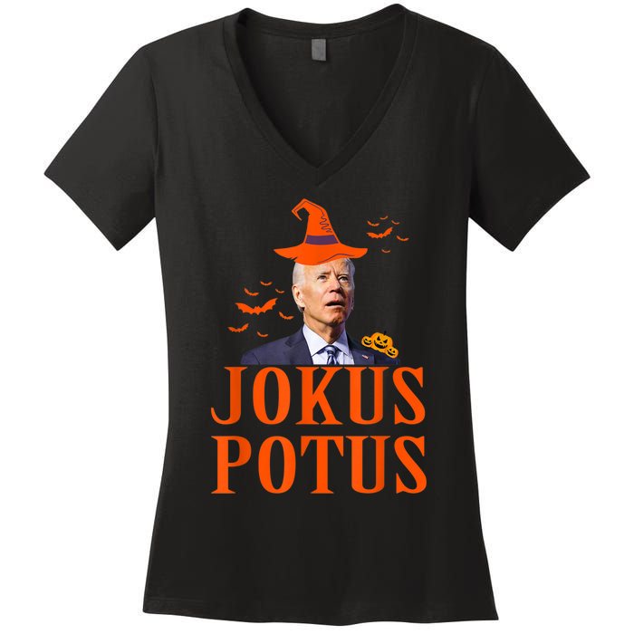 Funny Jokus Potus Halloween Biden Apparel Women's V-Neck T-Shirt