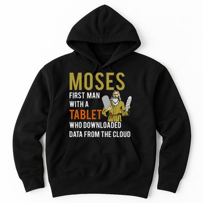 Funny Jewish Passover Moses Tablet Data Cloud Computing Hoodie