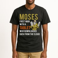 Funny Jewish Passover Moses Tablet Data Cloud Computing Tall T-Shirt