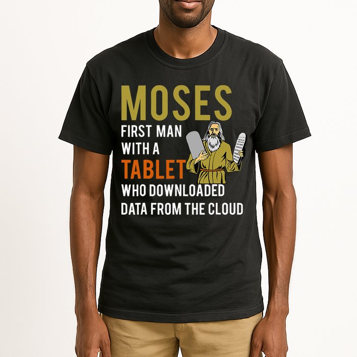 Funny Jewish Passover Moses Tablet Data Cloud Computing Tall T-Shirt