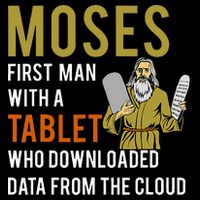 Funny Jewish Passover Moses Tablet Data Cloud Computing Tall T-Shirt