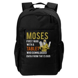 Funny Jewish Passover Moses Tablet Data Cloud Computing Daily Commute Backpack