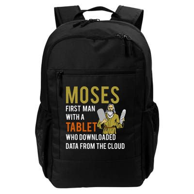 Funny Jewish Passover Moses Tablet Data Cloud Computing Daily Commute Backpack