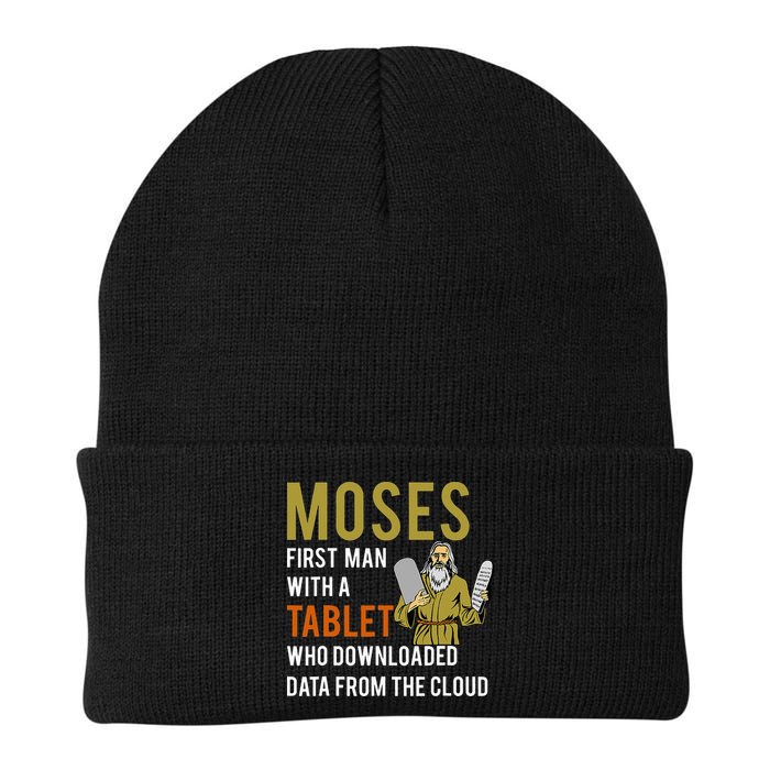 Funny Jewish Passover Moses Tablet Data Cloud Computing Knit Cap Winter Beanie