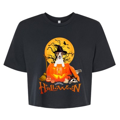 Funny Jack Russell Spooky Halloween Bella+Canvas Jersey Crop Tee