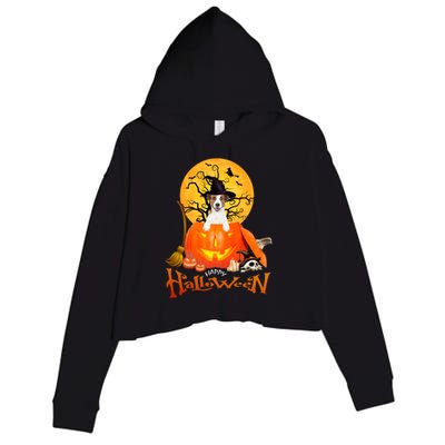 Funny Jack Russell Spooky Halloween Crop Fleece Hoodie