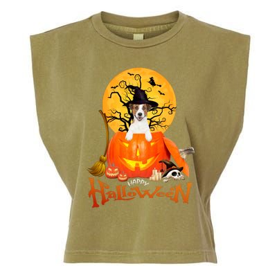 Funny Jack Russell Spooky Halloween Garment-Dyed Women's Muscle Tee