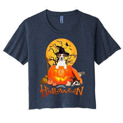 Funny Jack Russell Spooky Halloween Women's Crop Top Tee