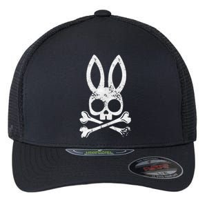 Funny Jolly Roger Bunny Skull Crossbones Egg Hunt Easter Day Flexfit Unipanel Trucker Cap