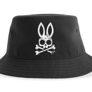 Funny Jolly Roger Bunny Skull Crossbones Egg Hunt Easter Day Sustainable Bucket Hat