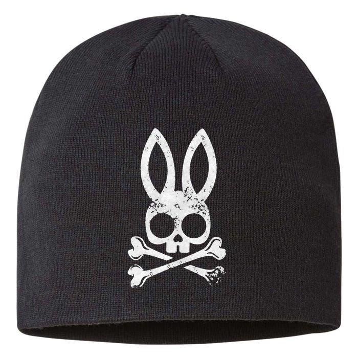 Funny Jolly Roger Bunny Skull Crossbones Egg Hunt Easter Day Sustainable Beanie