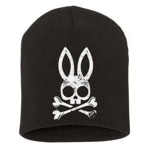 Funny Jolly Roger Bunny Skull Crossbones Egg Hunt Easter Day Short Acrylic Beanie