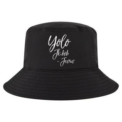 Funny Jesus Resurrection Quote Easter Yolo JK BRB Jesus Cool Comfort Performance Bucket Hat
