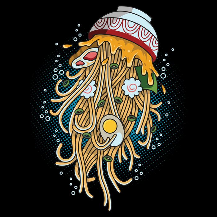 Funny Jellyfish Ramen Bowl Cooling Performance Crew T-Shirt