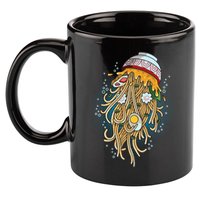 Funny Jellyfish Ramen Bowl 11oz C Handle Ceramic Mug