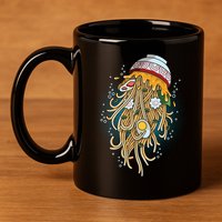Funny Jellyfish Ramen Bowl 11oz C Handle Ceramic Mug