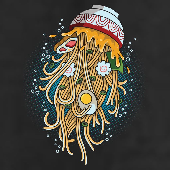 Funny Jellyfish Ramen Bowl 11oz C Handle Ceramic Mug